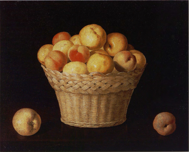 Košík jablek a broskví - Francisco de Zurbarán