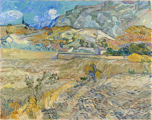 Paysage à Saint-Rémy - Van Gogh - Reproductions de tableaux et peintures haut de gamme