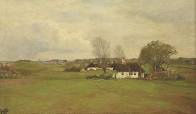 Paysage avec des maisons - H. A. Brendekilde - Alpha Reproduction