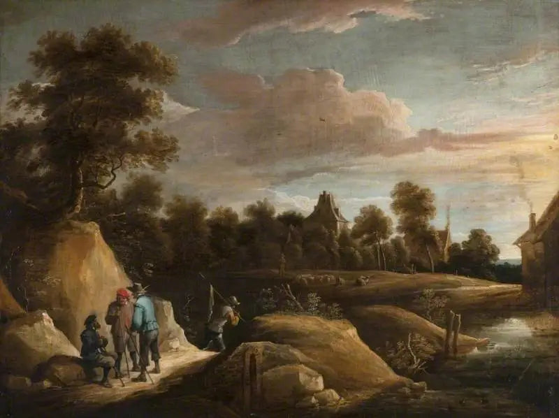 Paysage avec des paysans sur un chemin - David Teniers le Jeune