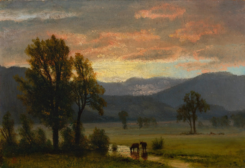 Krajina s dobytkem - Albert Bierstadt