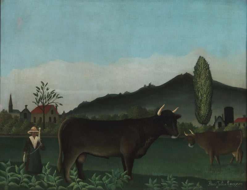 Krajina s dobytkem - Henri Rousseau