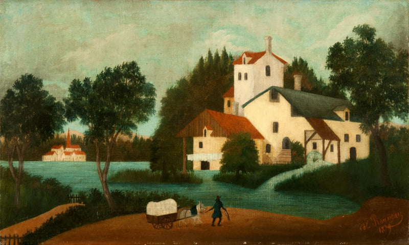 Krajina s vodním mlýnem - Henri Rousseau