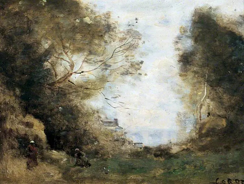 Krajina s lesem - Jean-Baptiste Camille Corot