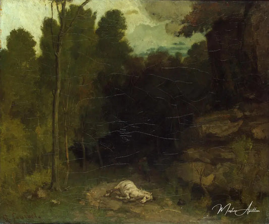 Paysage avec un cheval mort - Gustave Courbet - Reproductions de tableaux et peintures haut de gamme