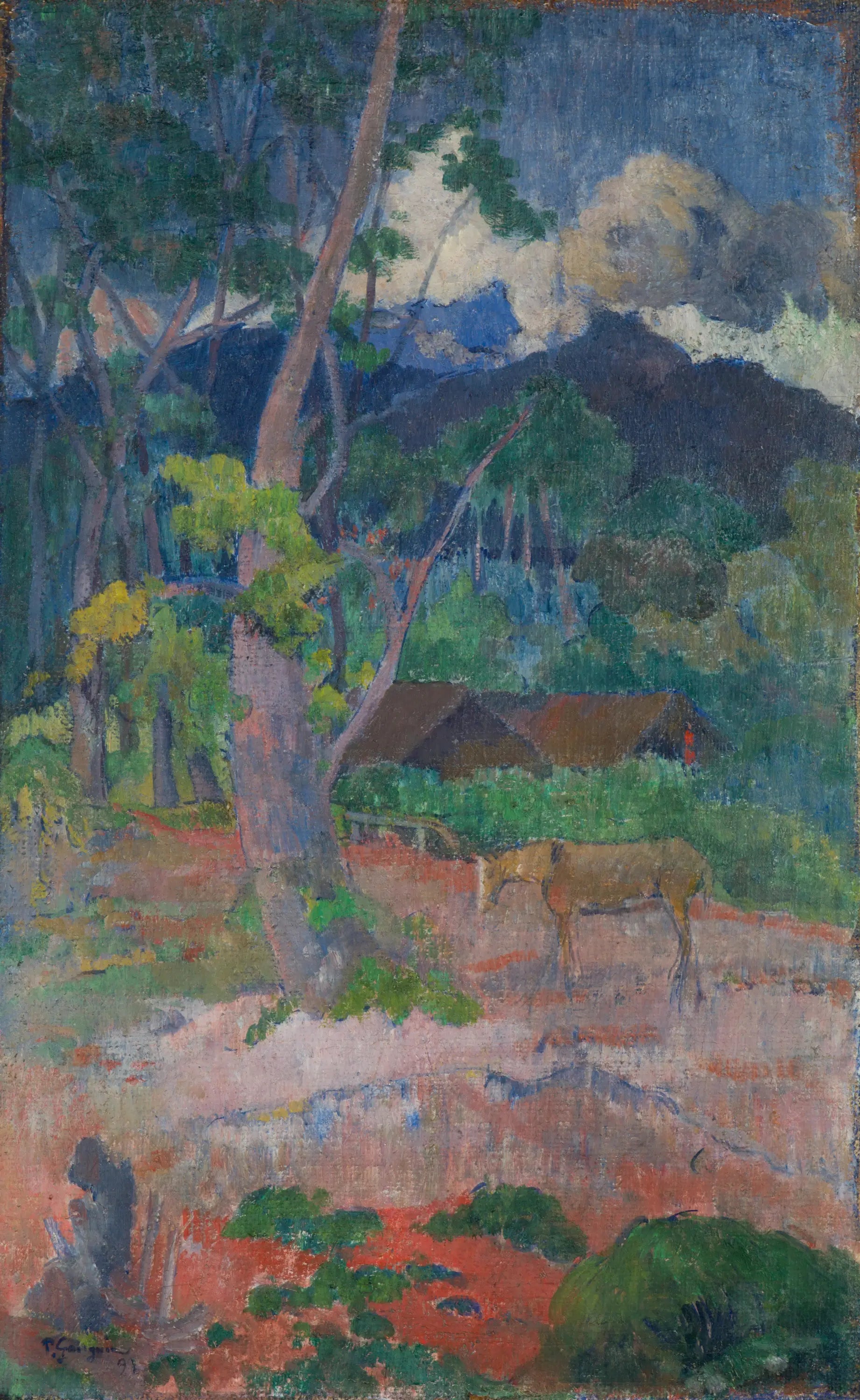 Reproduction du tableau « Paysage avec un cheval - Paul Gauguin » par Alpha Reproduction en peinture à l’huile