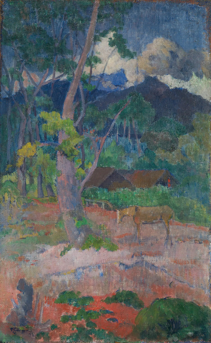 Krajina s koněm - Paul Gauguin