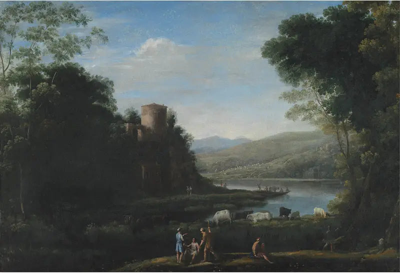 Fluvální krajina s pastýři - Claude Lorrain