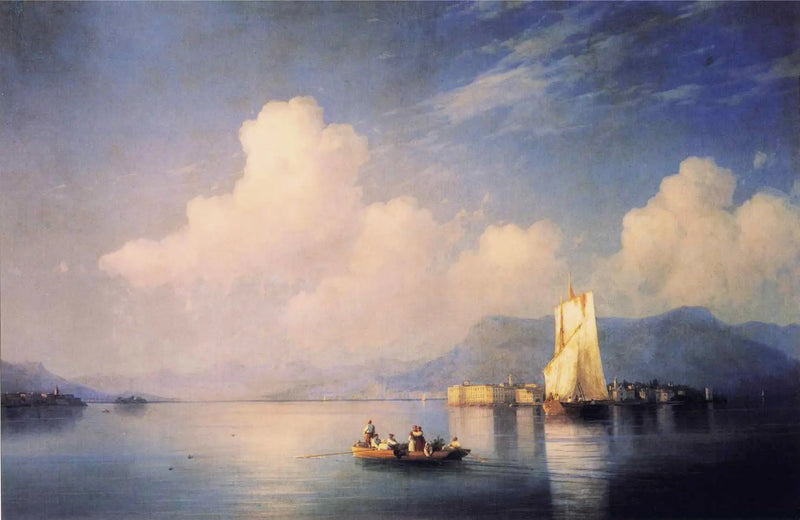 Italská krajina (Jezero Maggiore), večer - Ivan Aïvazovski