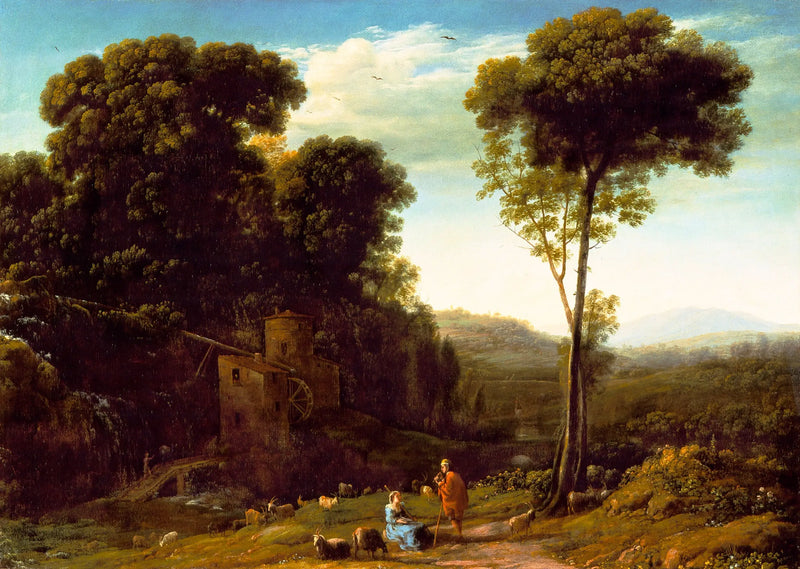 Pastýnska krajina s mlýnom - Claude Lorrain