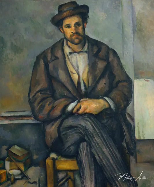 Paysan assis - Paul Cézanne - Reproductions de tableaux et peintures haut de gamme