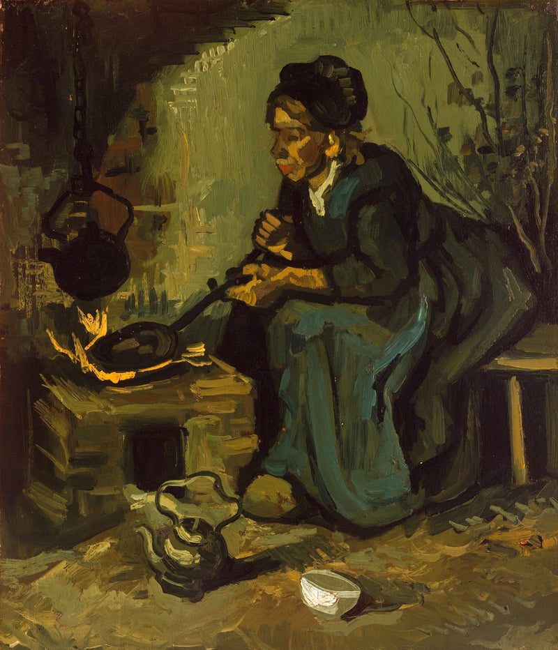 Venkovanka vařící jídlo. - Vincent van Gogh