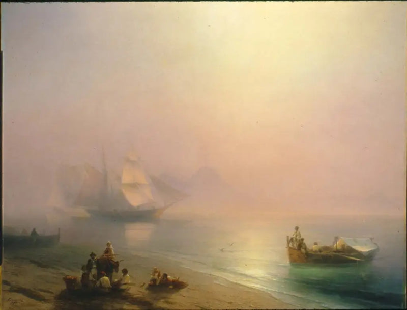Rybáři a jejich rodiny na břehu zálivu Neapol - Ivan Aïvazovski