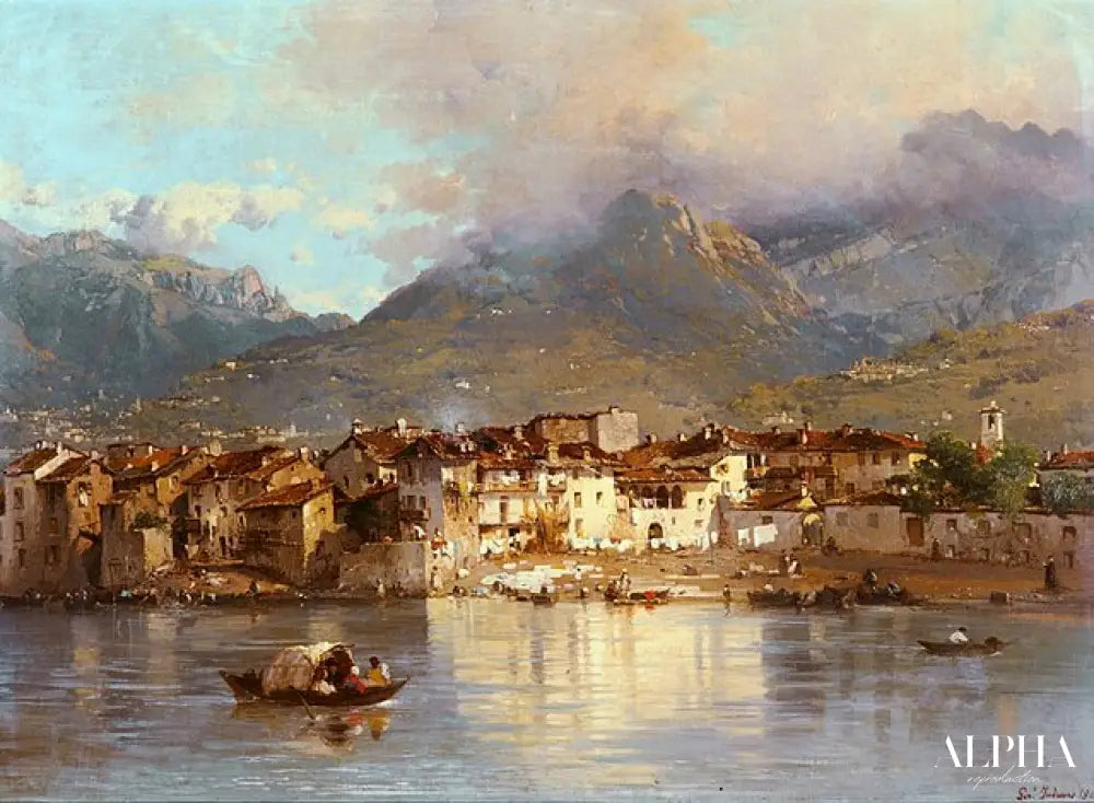 Pescarenico quartier de Lecco - Gerolamo Induno Reproductions de tableaux à la peinture à l’huile