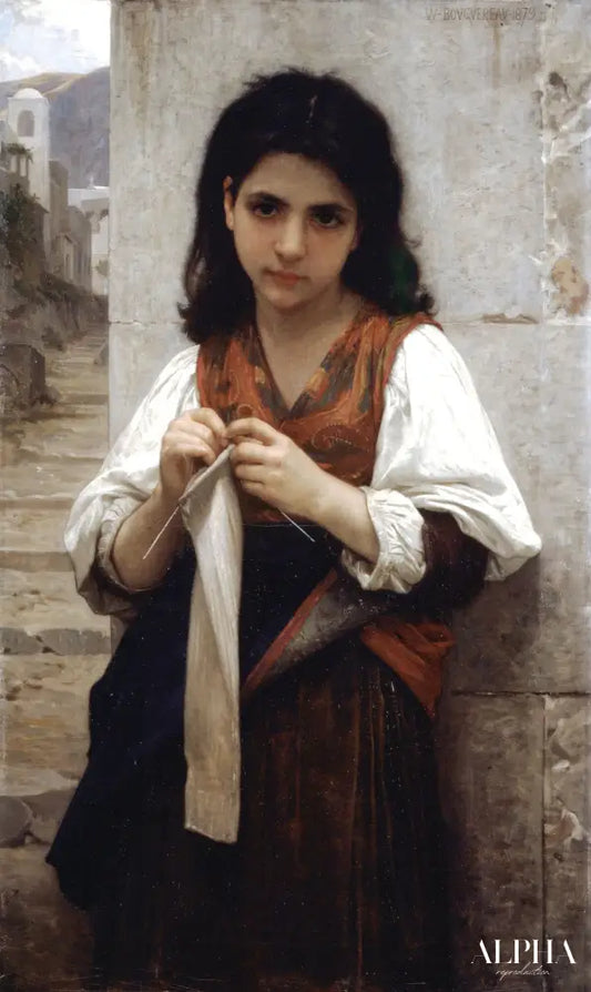 Petit tricoteur - William Bouguereau - Reproductions de tableaux et peintures haut de gamme