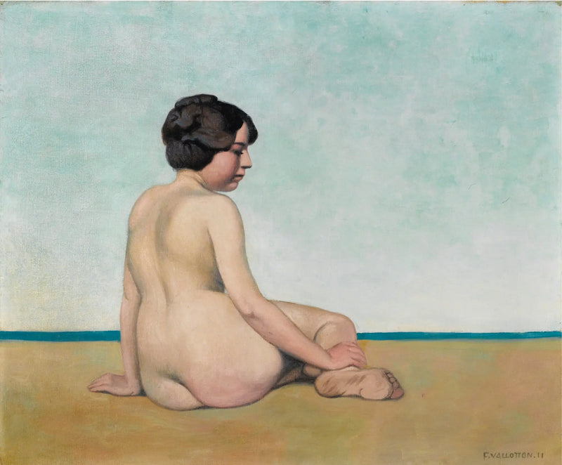 Malá sedící plavkyně na písku - Félix Vallotton