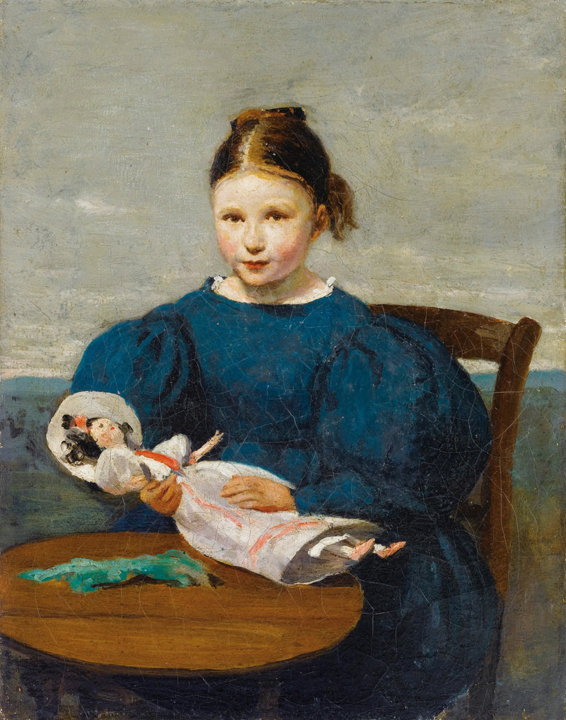 Malá dívka s panenkou - Jean-Baptiste Camille Corot