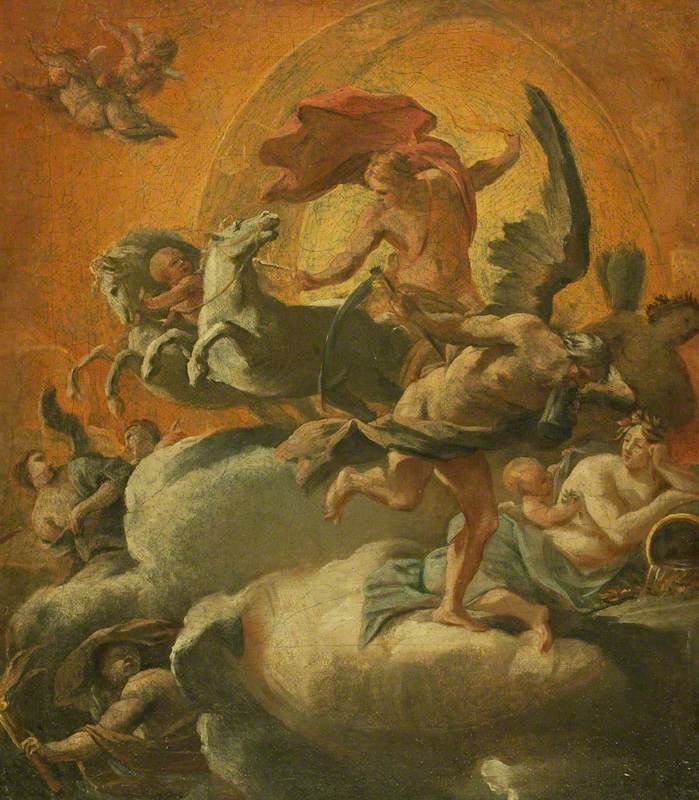Phaéton na svém voze a Chronos - Simon Vouet