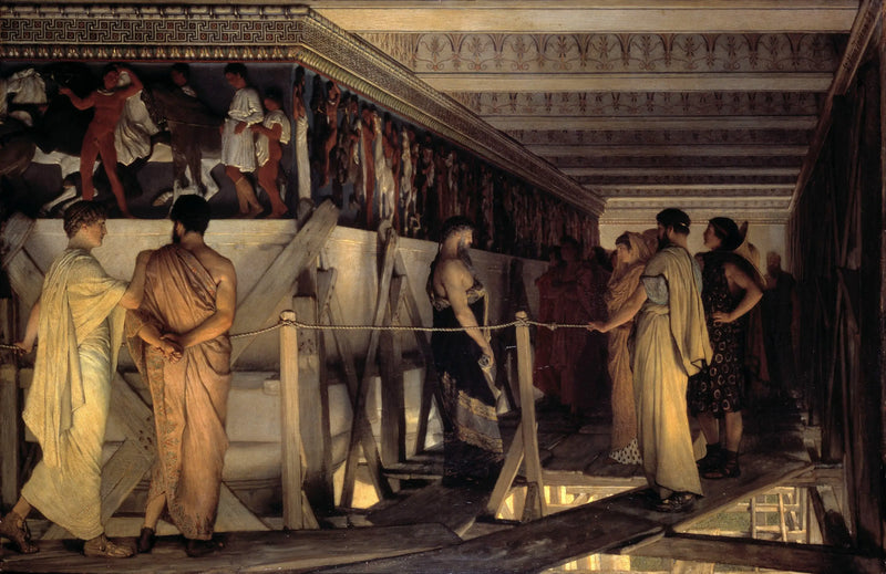 Phidias ukazující frýz Parthenónu svým přátelům - Lawrence Alma-Tadema