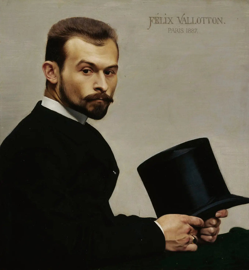 Portrét Jasinskiho držícího klobouk - Félix Vallotton