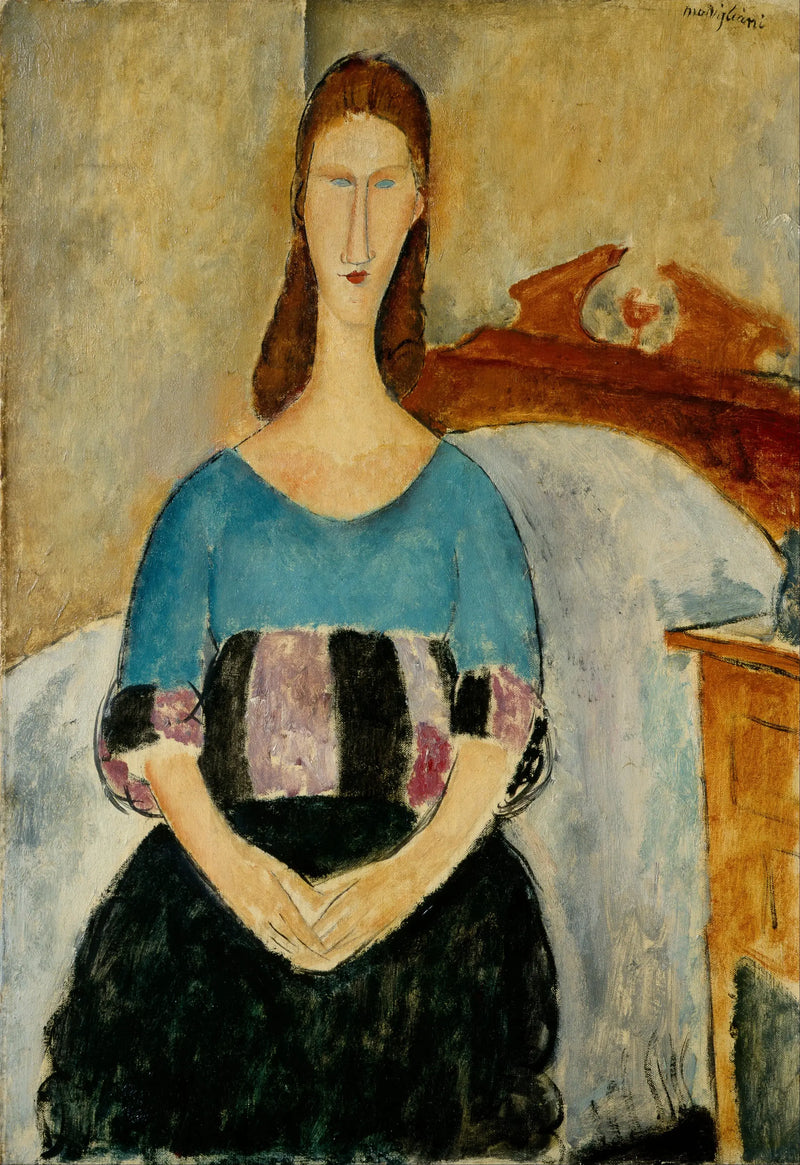 Portrét Jeanne Hébuterne sedící - Amedeo Modigliani