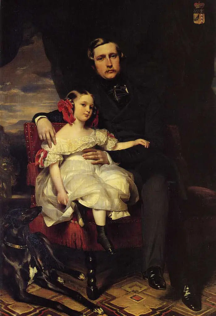Portrét prince de Wagram a jeho dcery Malcy Louise Caroline Frédérique - Franz Xaver Winterhalter
