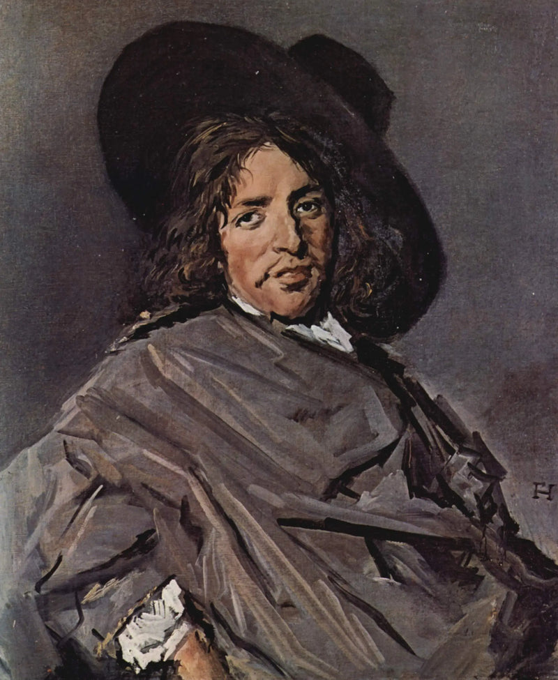 Portrét muže sedícího s nakrčeným kloboukem - Frans Hals
