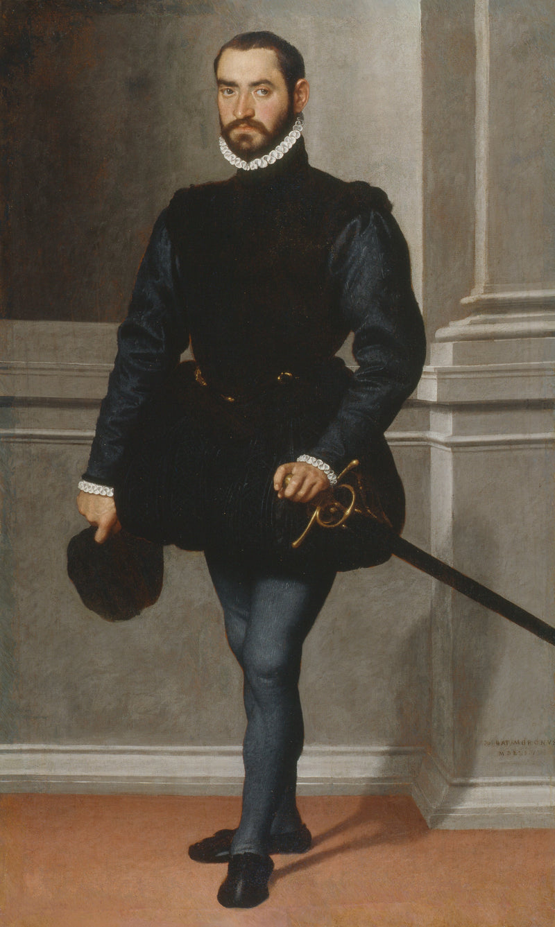 Portrét vousatého muže v černé - Giovanni Battista Moroni