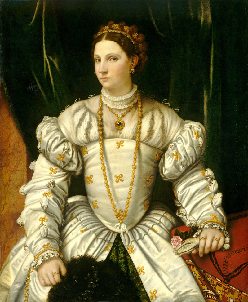 Portrét dámy v bílém, možná Barbara Radziwiłłová (1520/23–1551), královna Polska - Alessandro Bonvicino