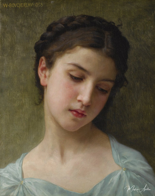 Portrait d'une jeune fille de William Bouguereau - Reproductions de tableaux et peintures haut de gamme