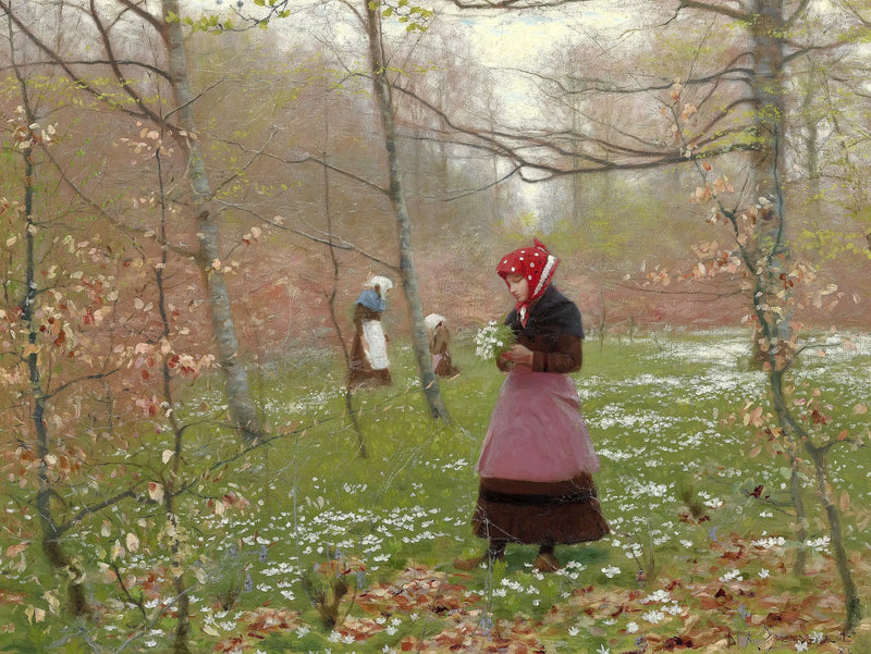 Jaro. První sasanky. - H. A. Brendekilde