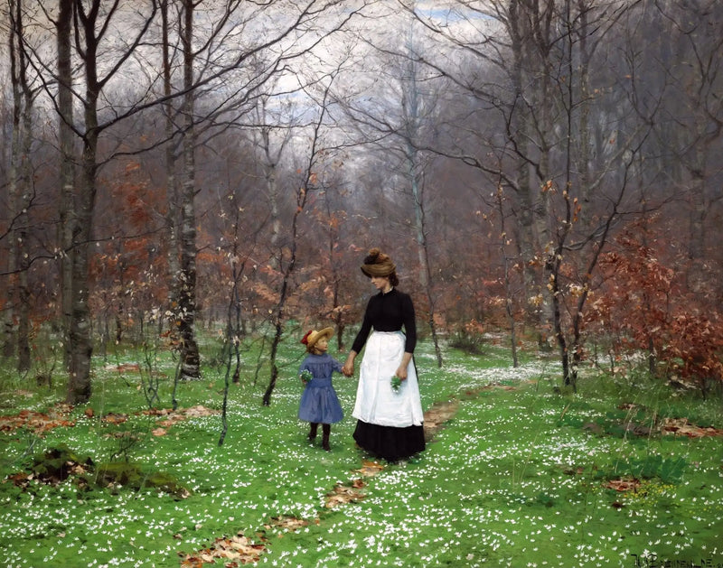 Jaro; první sasanky - H. A. Brendekilde