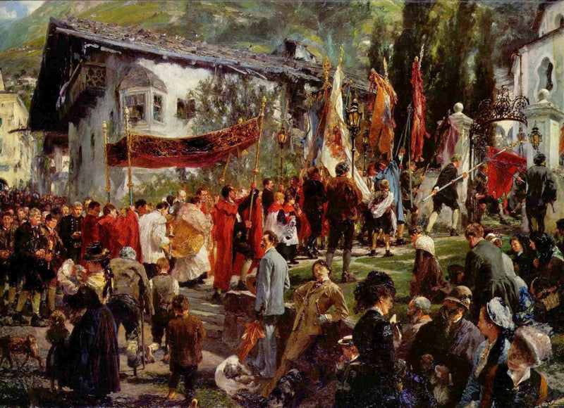 Procesí Boží Tělo v Hofgasteinu - Adolph von Menzel