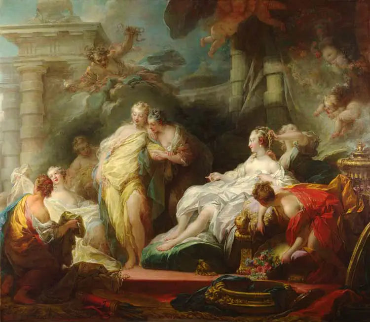 Psyché ukazující svým sestrám dary lásky - Jean-Honoré Fragonard