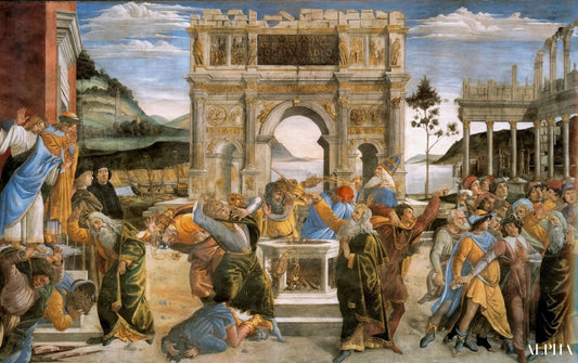 Punition du groupe Korah - Sandro Botticelli - Reproductions de tableaux et peintures haut de gamme