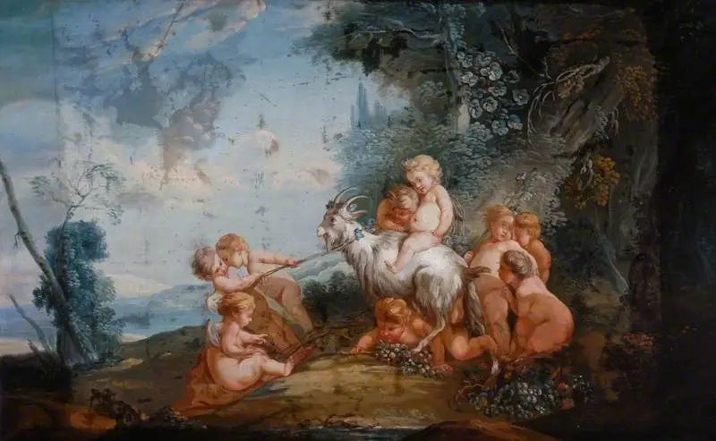 Putti avec une chèvre dans un paysage - François Boucher - Alpha Reproduction