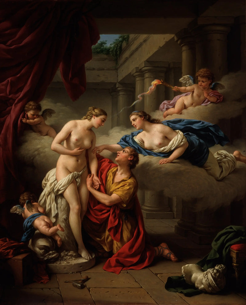 Pygmalion a jeho socha - Louis Jean François Lagrenée