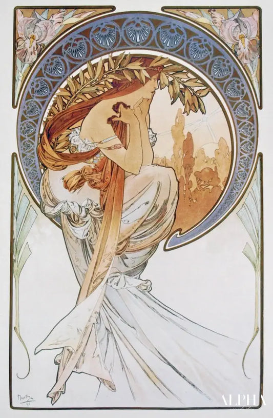 Quatre arts : poésie - Mucha - Reproductions de tableaux et peintures haut de gamme