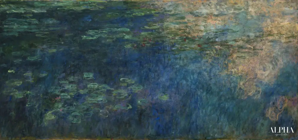 Réflexions de nuages sur l'étang de nénuphars - Claude Monet - Reproductions de tableaux et peintures haut de gamme