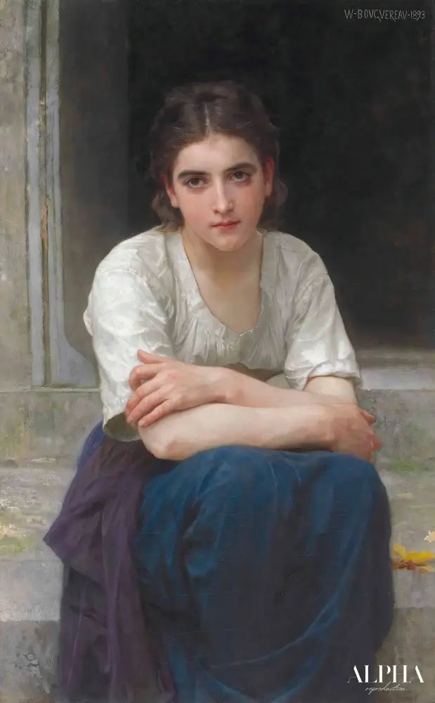 Rêverie sur le seuil - William Bouguereau Reproductions de tableaux à la peinture à l’huile