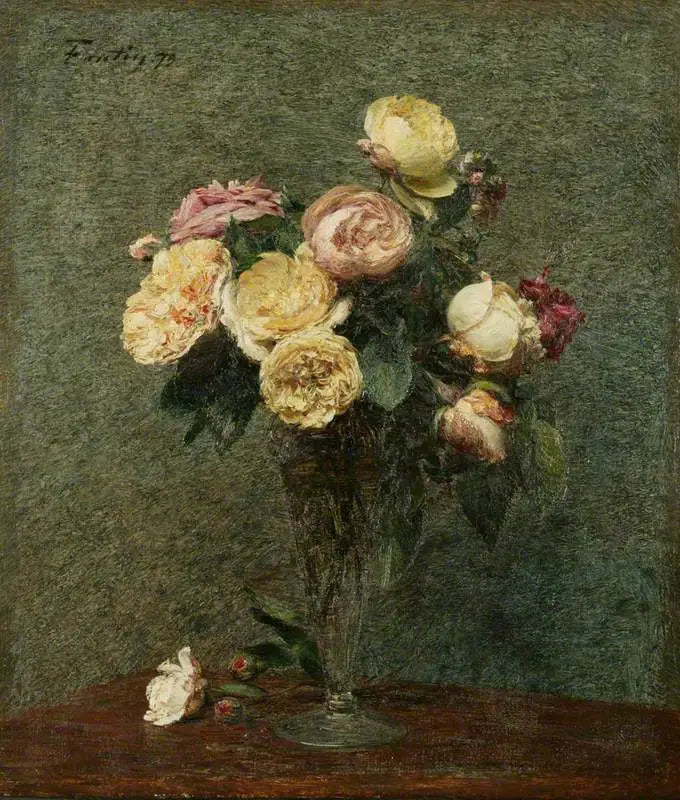 Růže v skleněné váze - Henri Fantin-Latour