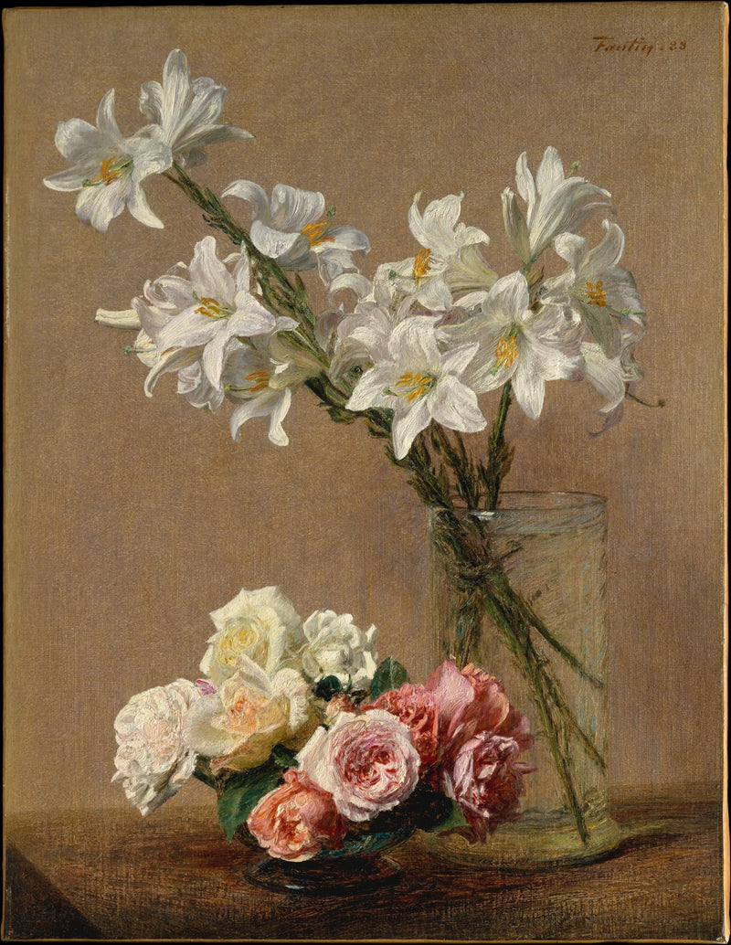 Růže a lilie - Henri Fantin-Latour