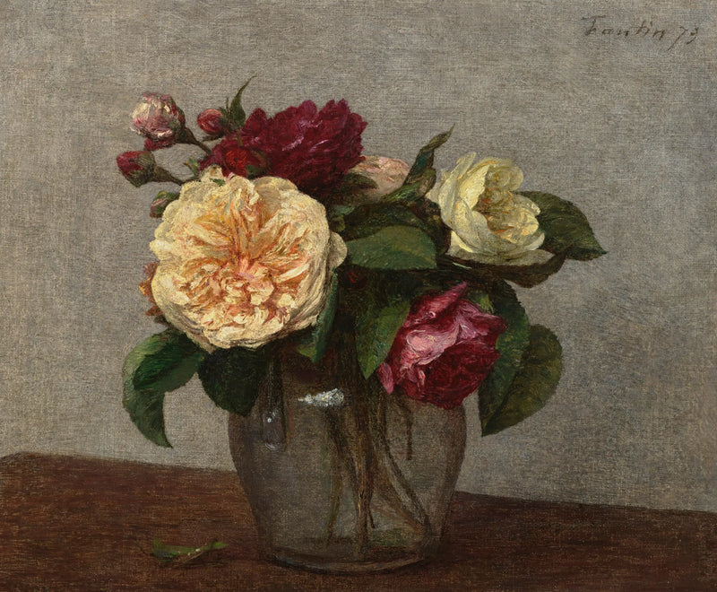 Žluté a červené růže - Henri Fantin-Latour