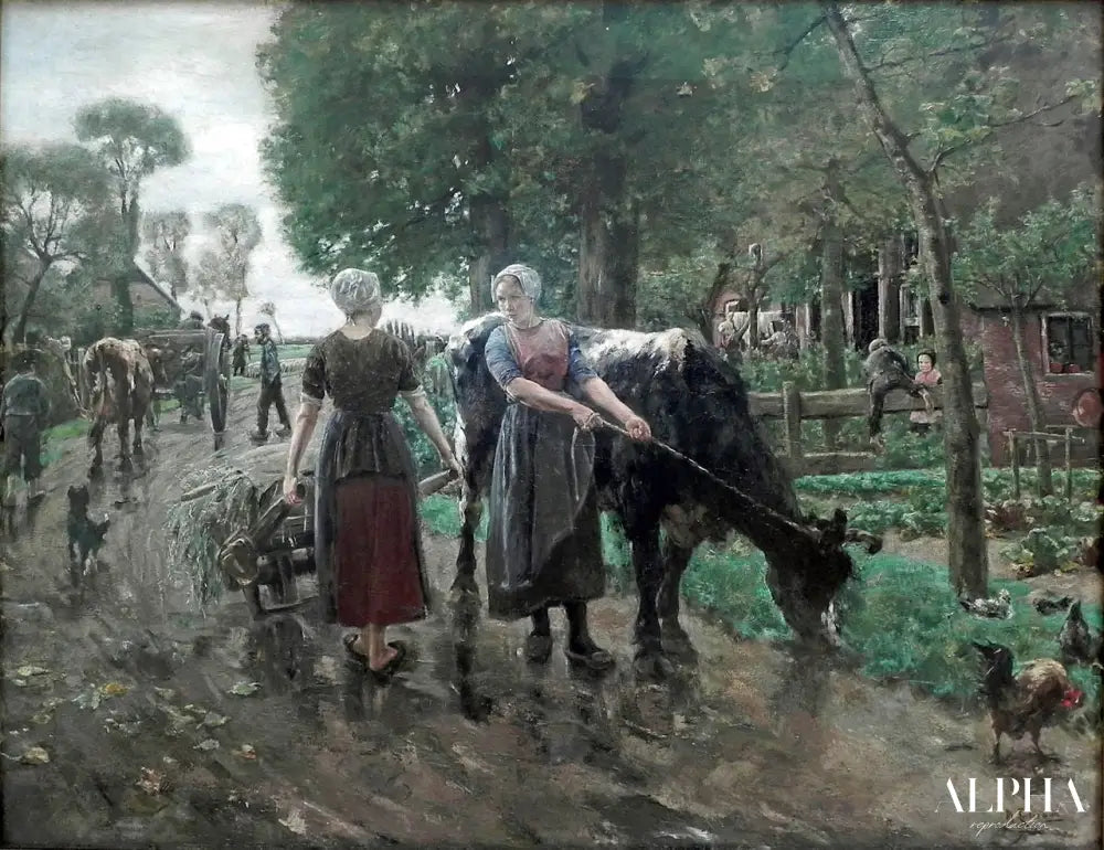 Rue du village néerlandais - Max Liebermann - Reproductions de tableaux et peintures haut de gamme