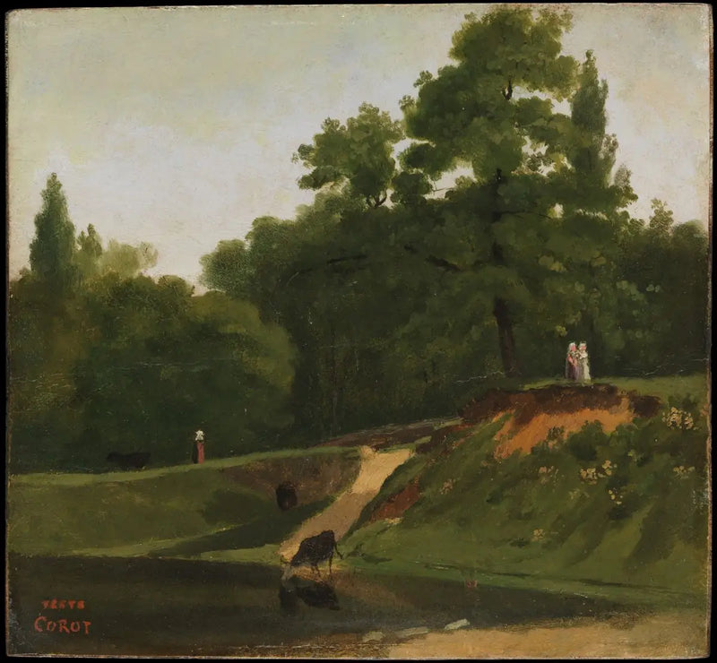Potok u nemovitosti Corot, Ville d'Avray - Jean-Baptiste Camille Corot