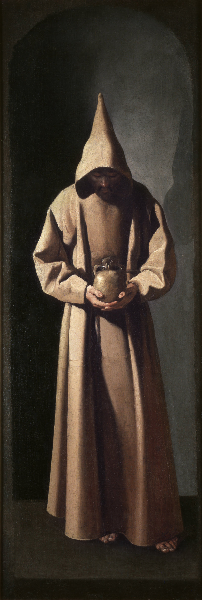 Svatý František kontemplující lebku - Francisco de Zurbarán