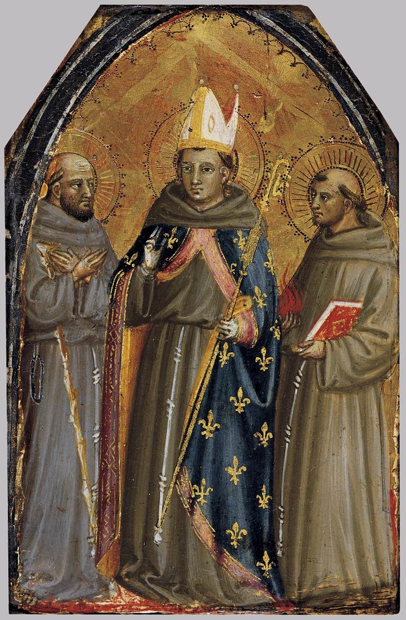 Svatý František z Assisi, svatý Ludvík de Toulouse a svatý Antonín z Padovy - Bicci di Lorenzo