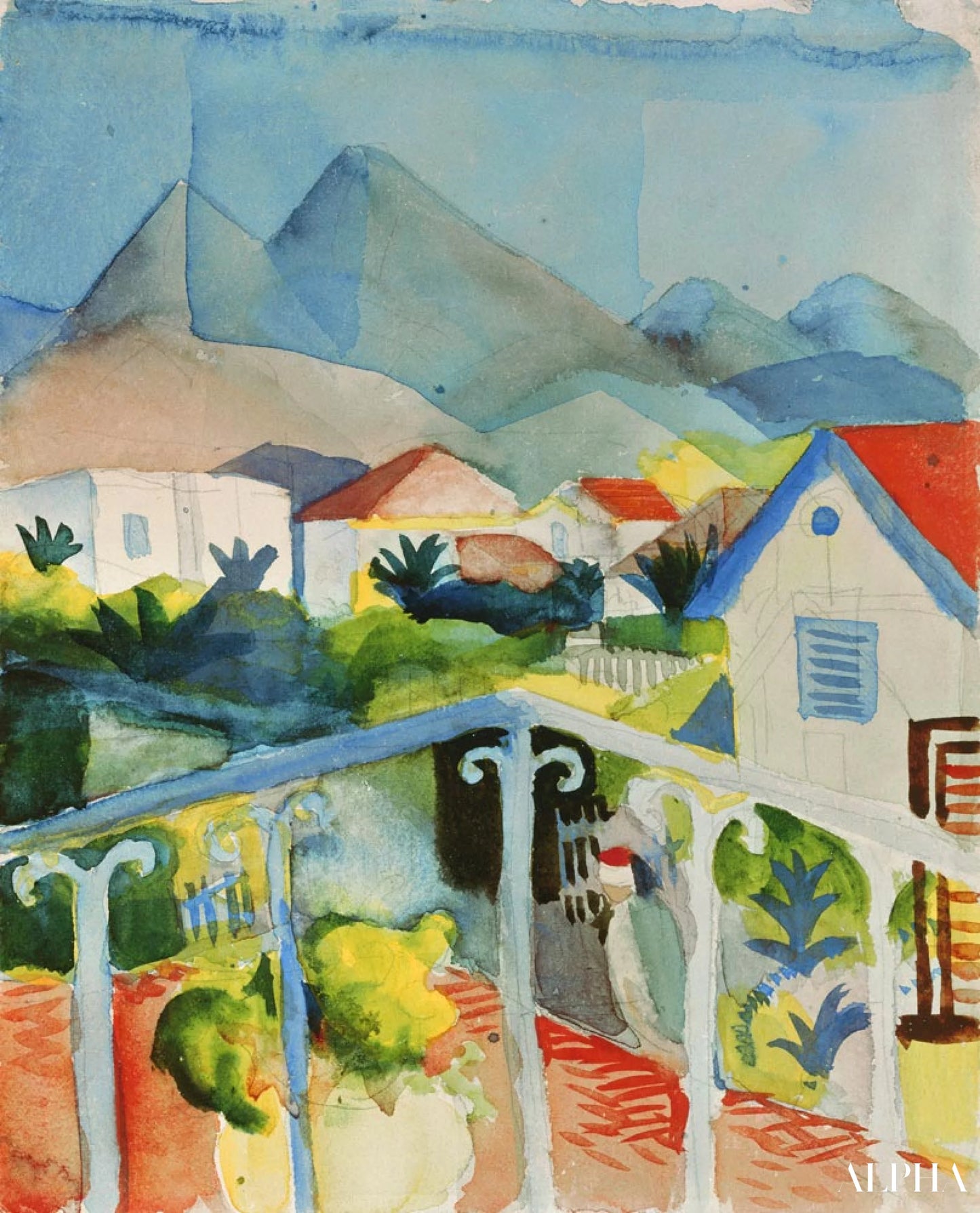 Reproduction du tableau « Saint Germain à Tunis - August Macke » par Alpha Reproduction en peinture à l’huile