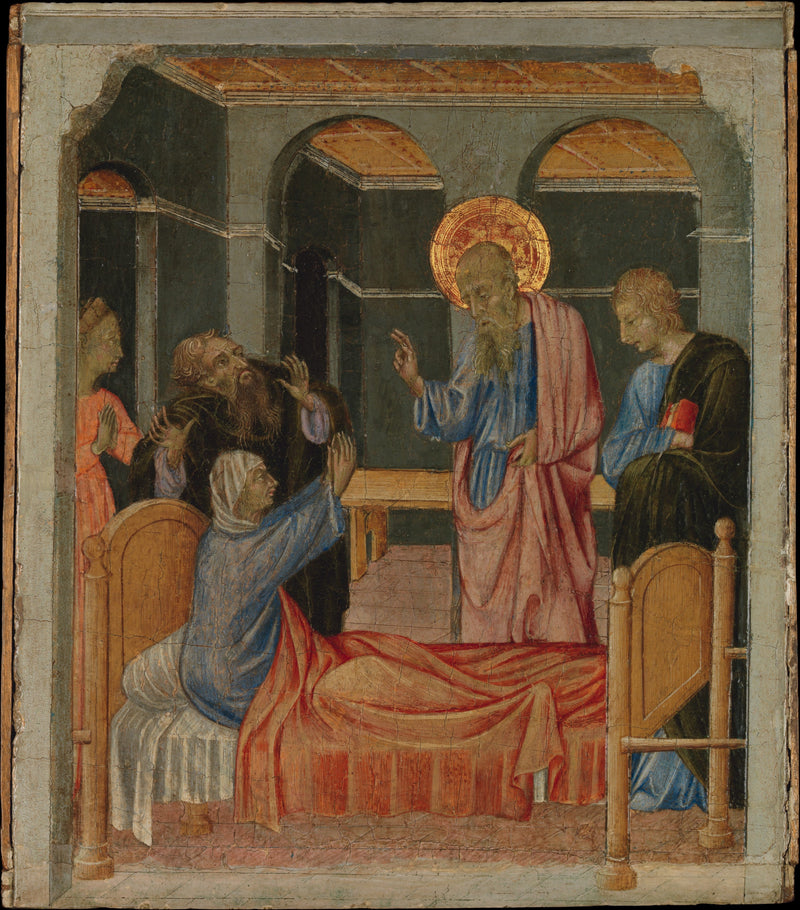 Svatý Jan Evangelista zvedá Drusiánu - Giovanni di Paolo