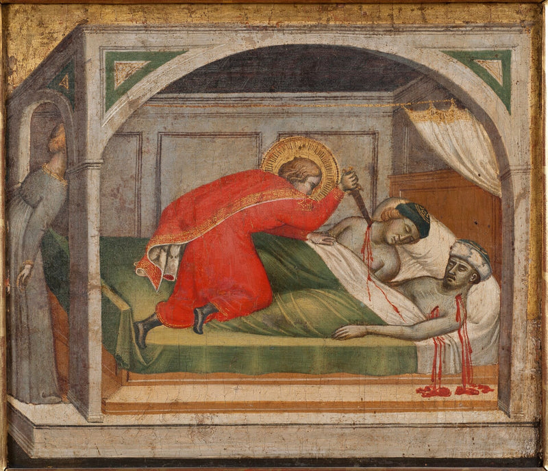 Saint Julien zavraždí své rodiče - Spinello Aretino